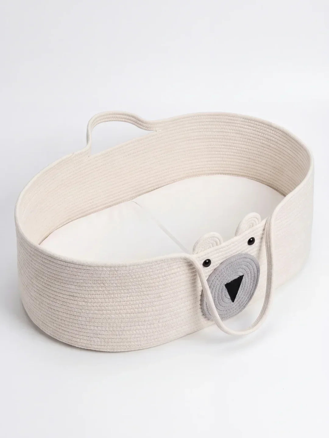 Bear Shaped Changing Basket In Cotton Rope For Nursery
