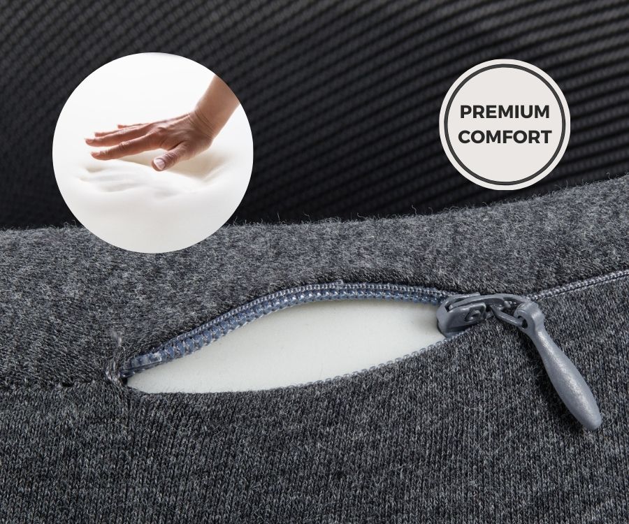 Memory Foam Travel Neck Pillow for Long Flights, Road Trips and Everyday Commutes