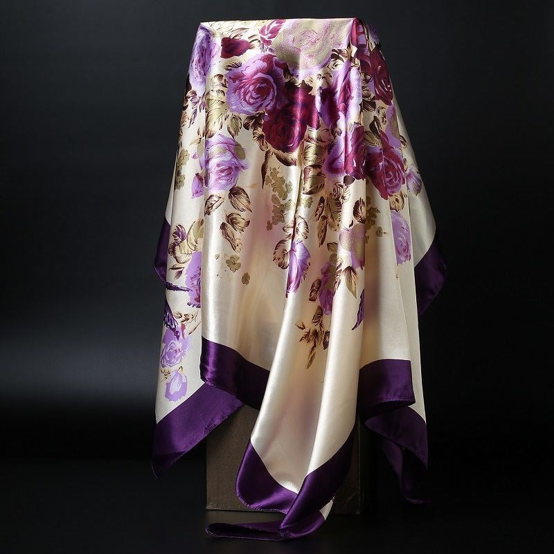 Large square scarf Simulation silk scarf All-match scarf Scarf