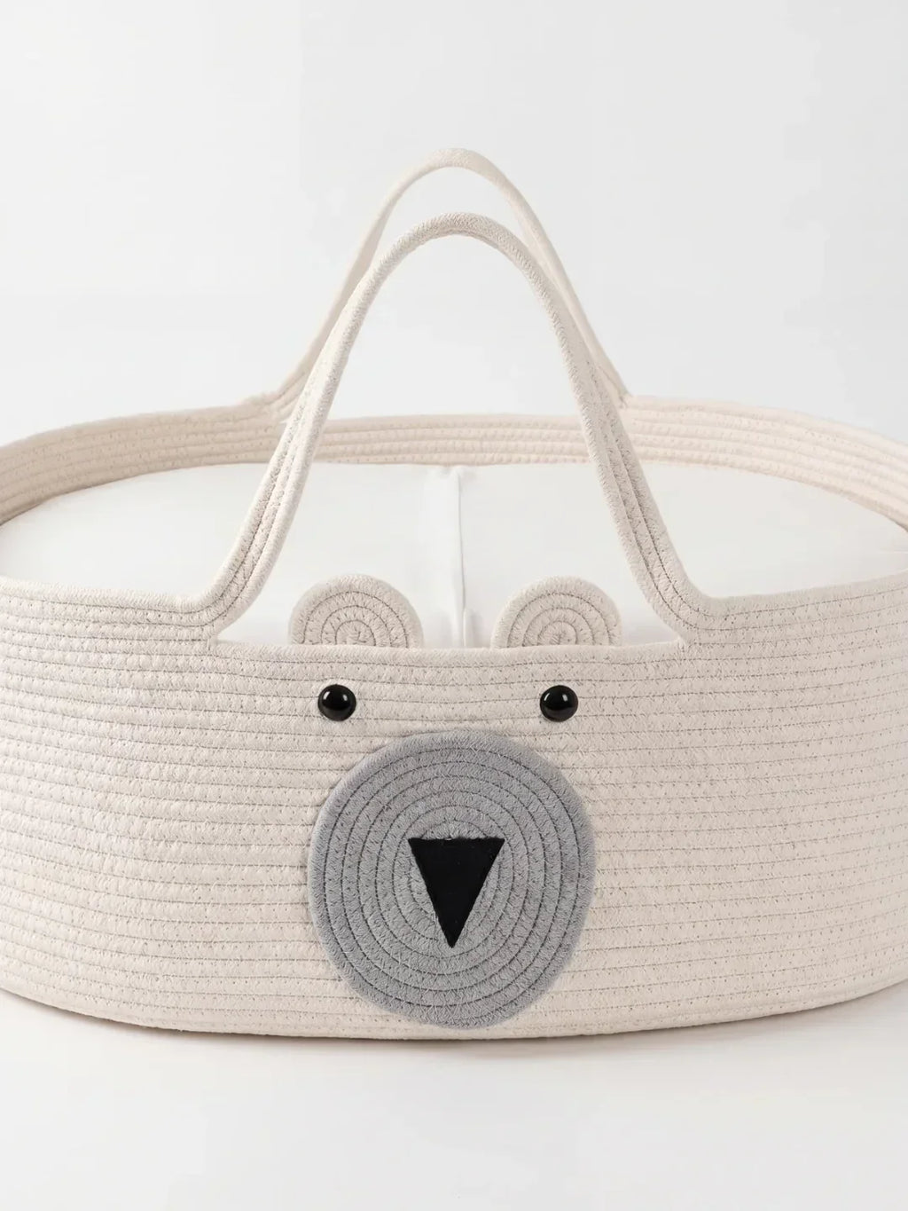 Bear Shaped Changing Basket In Cotton Rope For Nursery