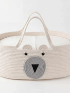 Bear Shaped Changing Basket In Cotton Rope For Nursery