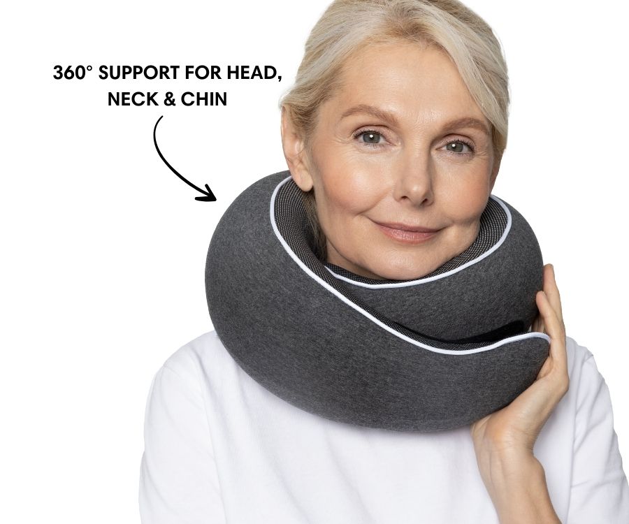 Memory Foam Travel Neck Pillow for Long Flights, Road Trips and Everyday Commutes