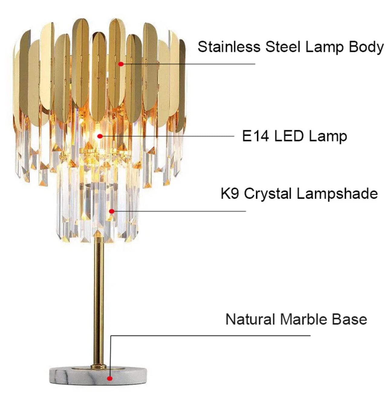 Elyra | Lampada da pavimento e da tavolo in cristallo