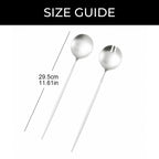 Salatserveringsredskaber i hvid og sølv | Petprovac