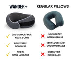 Memory Foam Travel Neck Pillow for Long Flights, Road Trips and Everyday Commutes