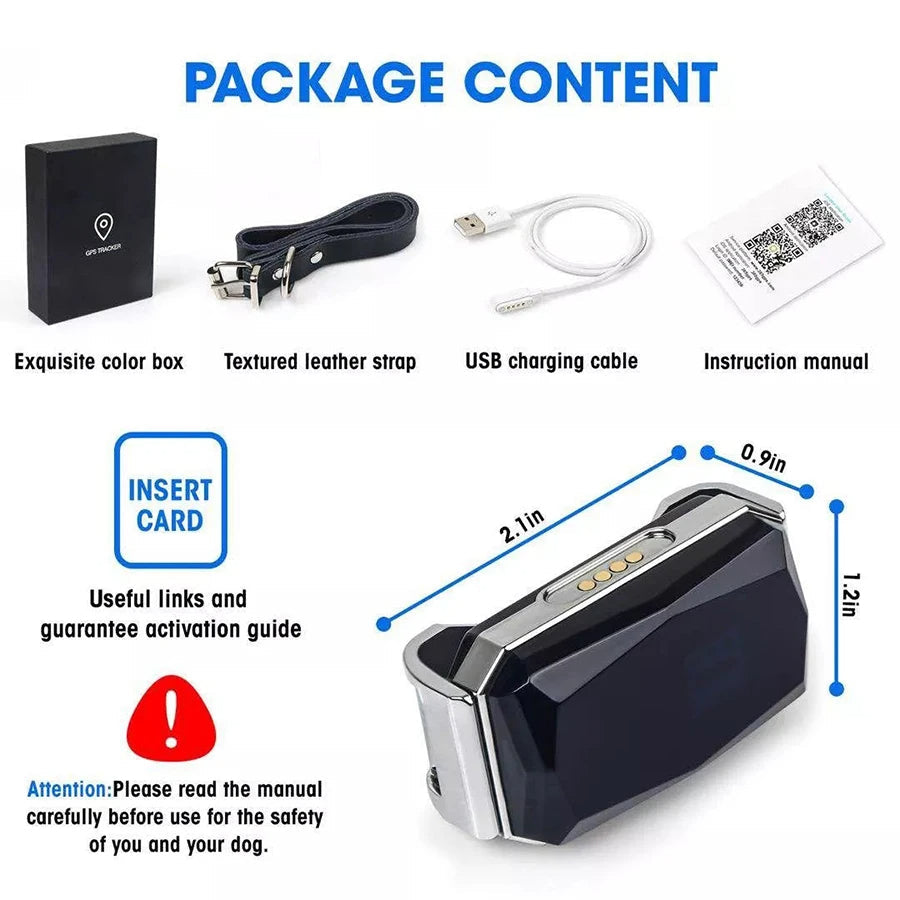 PawQuest GPS kjæledyrhalsbåndsporer for alle raser Enkel oppsett