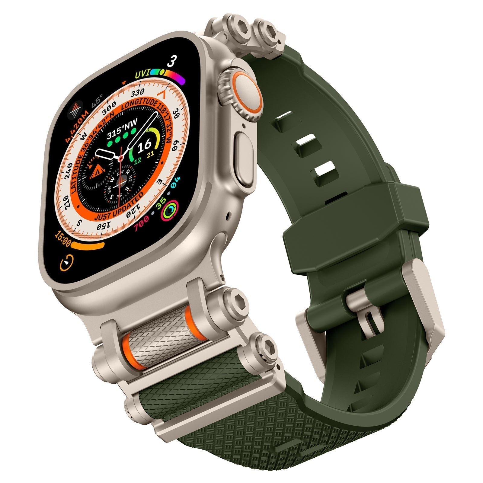 Vellora FKM Rubber Wheel Pattern Strap For Apple Watch