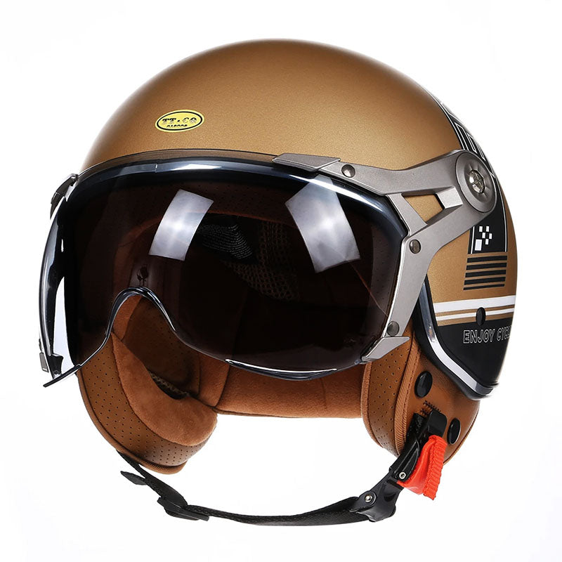 NovaStride Retro Racing-hjelm med boblevisir og let ABS-skal