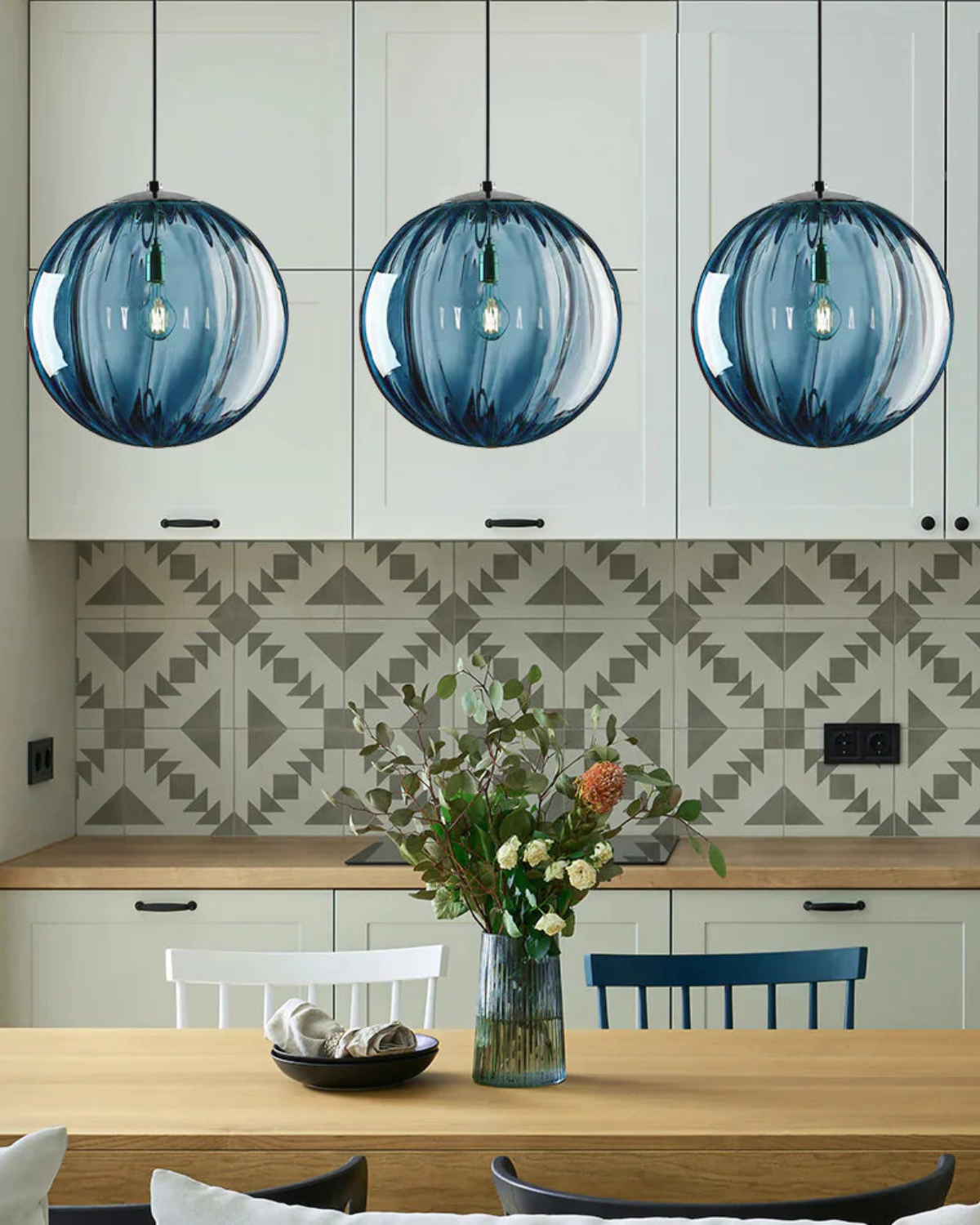 VeraLux Ravfarvet Glas Loftlampe Vedhæng Vintage Varme