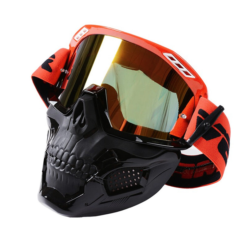 Mascarilla de Calavera para Motociclistas con Lente Resistente a Impactos