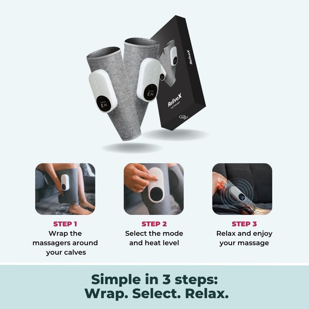 كورا فلو جهاز تدليك الساق 3 في 1 للتورم والدورة الدموية في المنزل