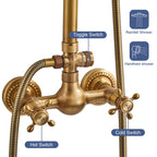 Loxley Vintage Bronze Adjustable Wall Mounted Brass Shower Kit | Petprovac