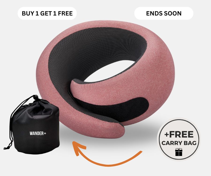 Memory Foam Travel Neck Pillow for Long Flights, Road Trips and Everyday Commutes
