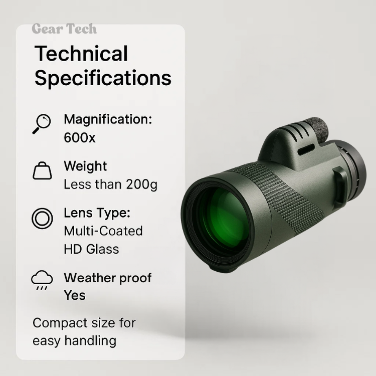 Arden Compact 600x HD Ultra-Zoom Monokular til Fuglekiggeri