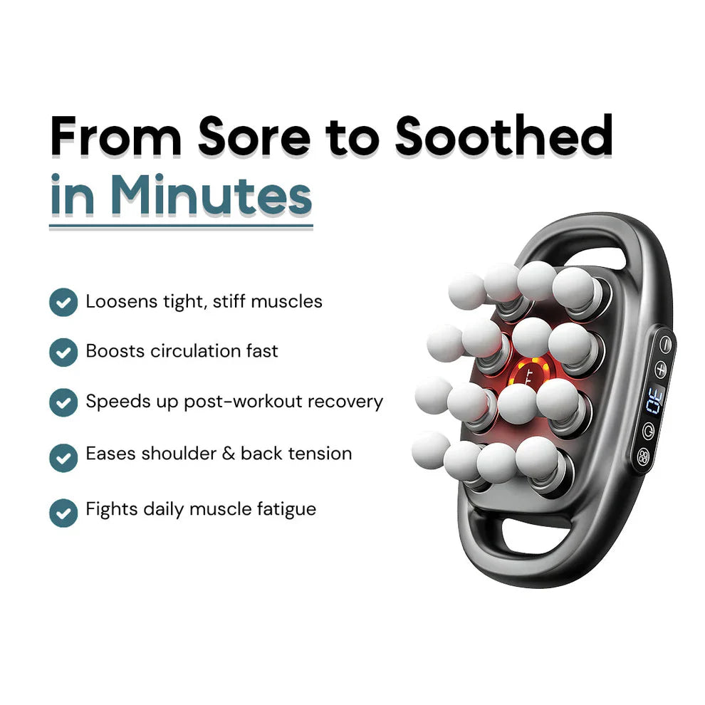 16-Head Smart Massage Device With Deep Tissue Heat Therapy