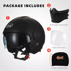 Vintage Twin Lens Modular Helmet DOT ECE Certified For Riders Breathable