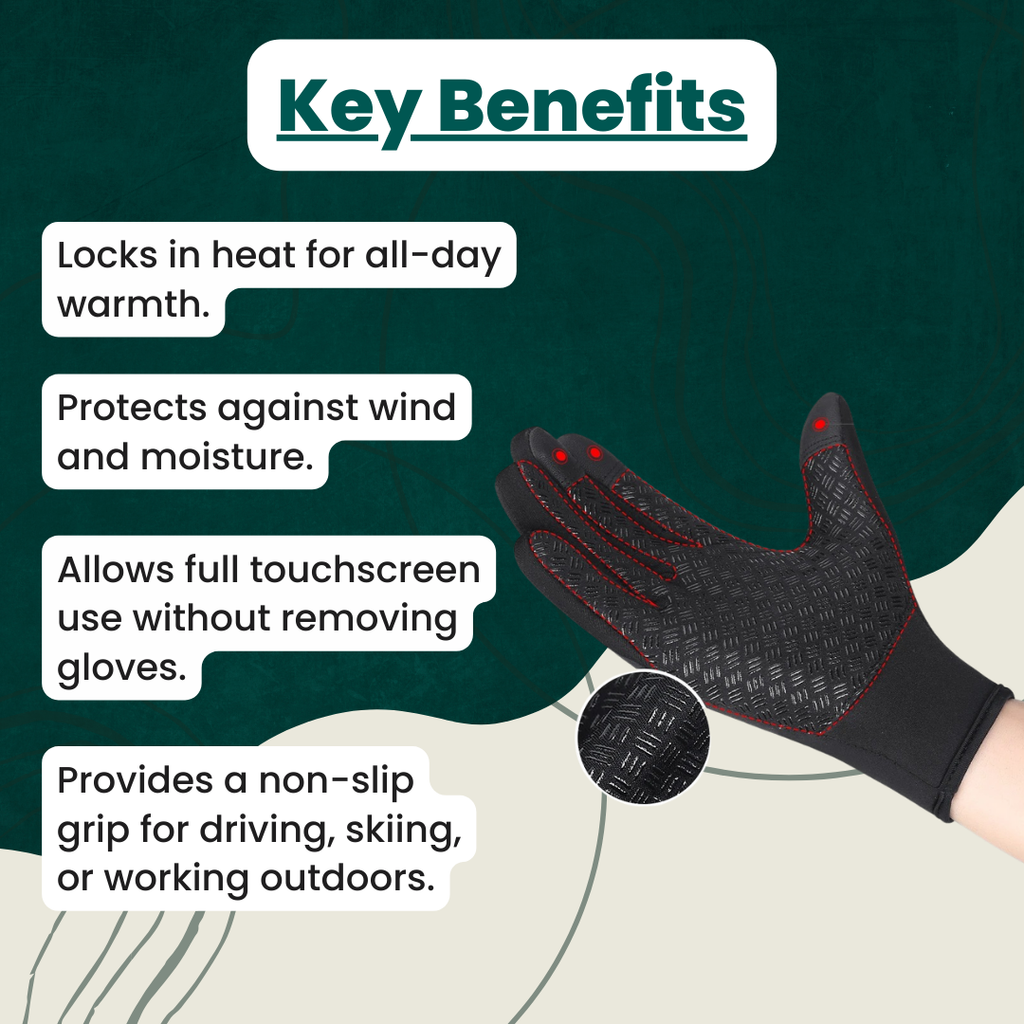 Sarung Tangan Skrin Sentuh Kalis Air Termal Untuk Berbasikal dan Golf