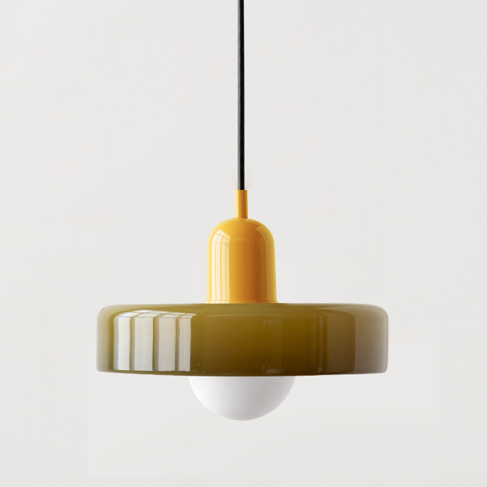 Lámpara colgante de vidrio Liora Bauhaus con ajuste de altura