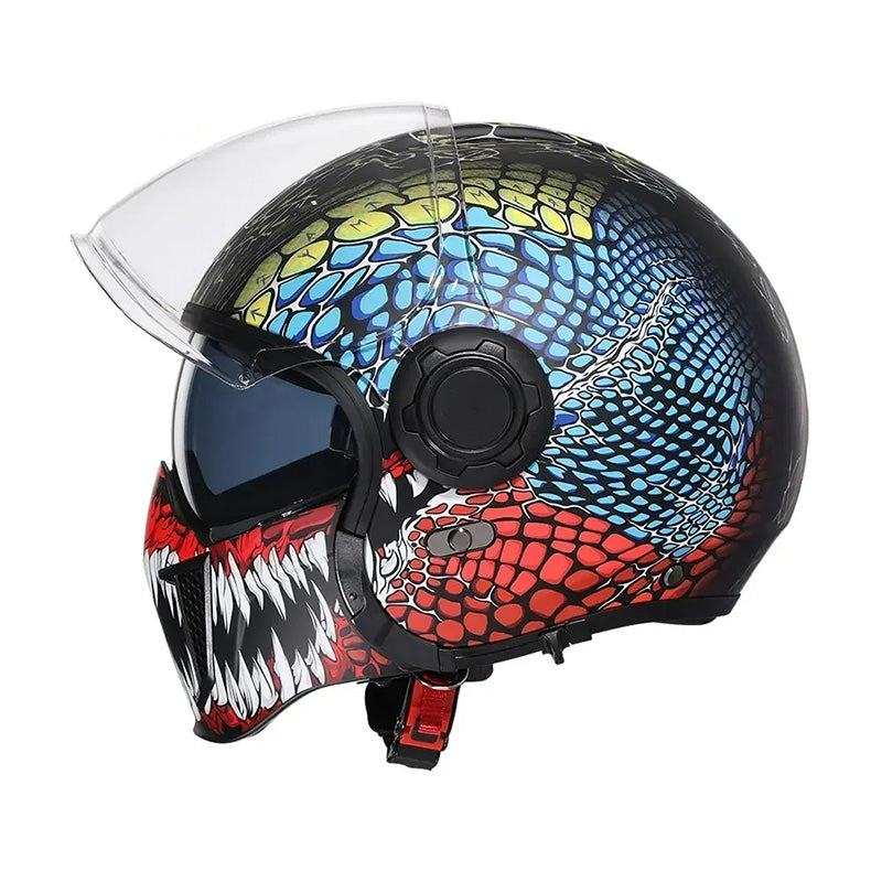 Vintage Twin Lens Modular Helmet DOT ECE Certified For Riders Breathable
