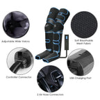 SolaraFlex Varme Benmassageapparat med 360 Graders Omslutning og Justerbare Velcroremme