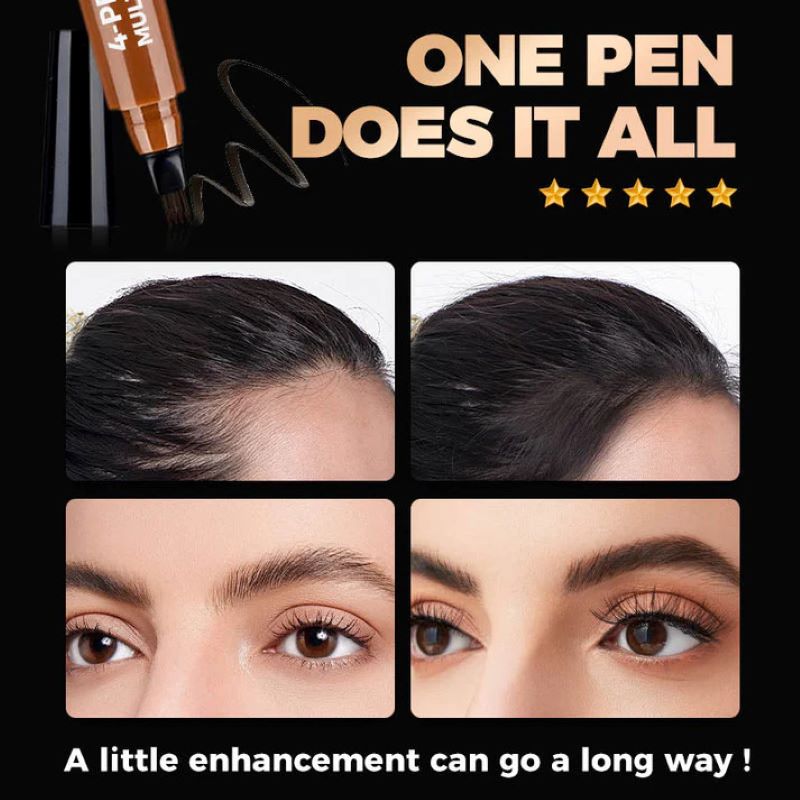 Ultra-Fine Four-Head Long-Lasting Waterproof Microblading Eyebrow Pencil For Natural Brows
