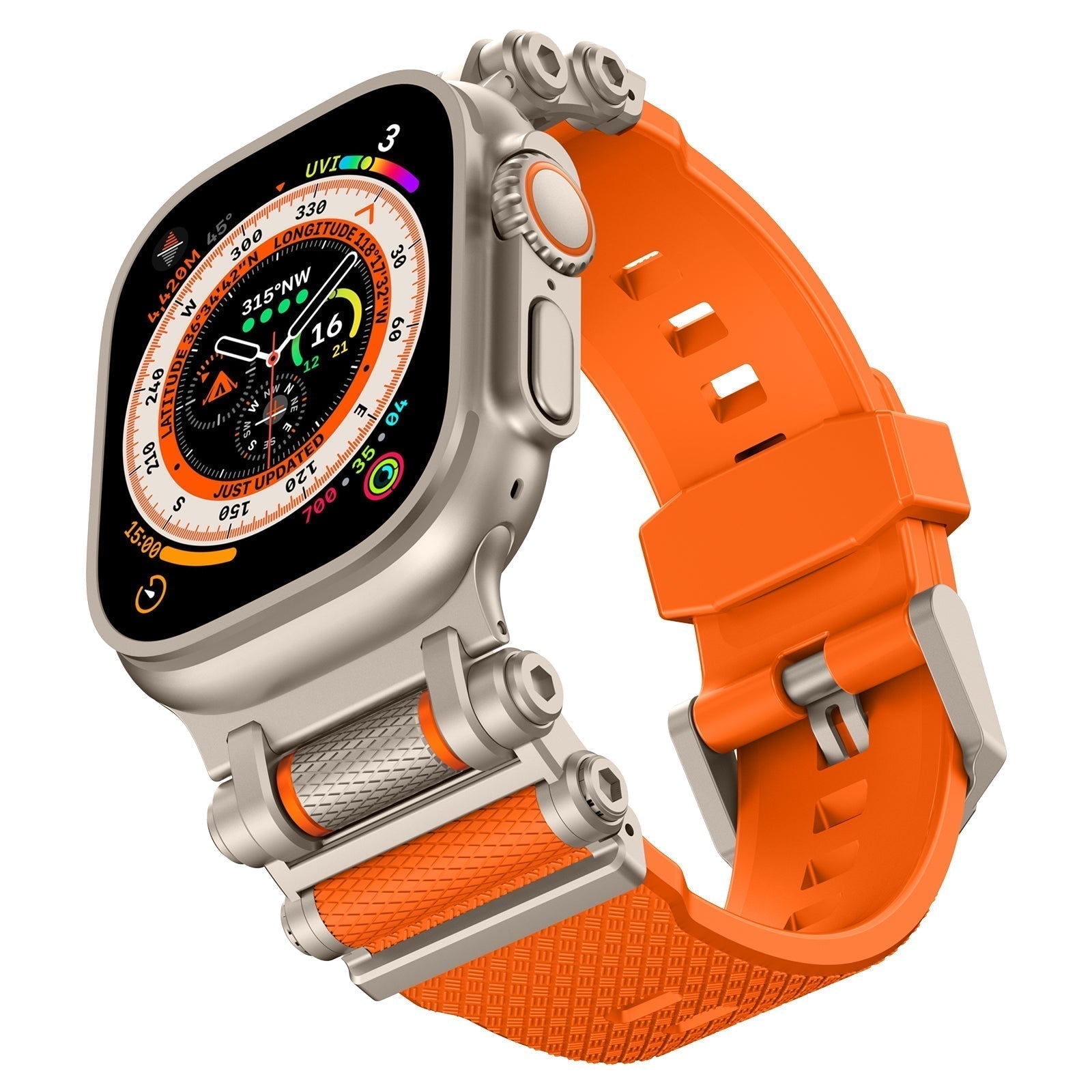 Vellora FKM Rubber Wheel Pattern Strap For Apple Watch