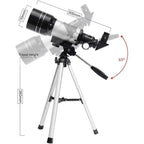 Professional Astronomical Telescope 70mm Aperture, 300mm Focal Length With Easy Setup For Stargazing And Nature