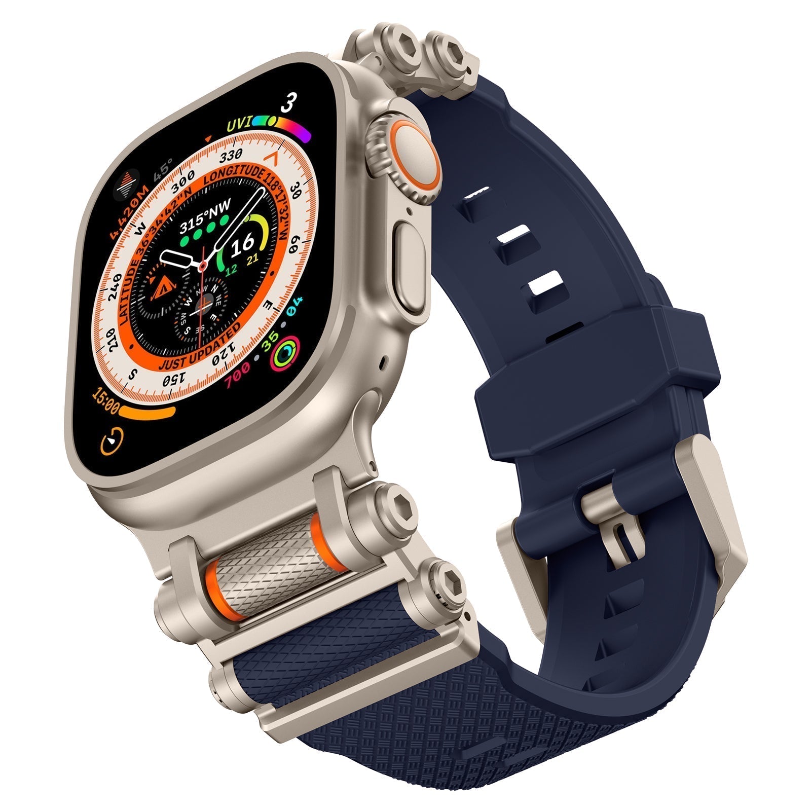 Vellora FKM Rubber Wheel Pattern Strap For Apple Watch