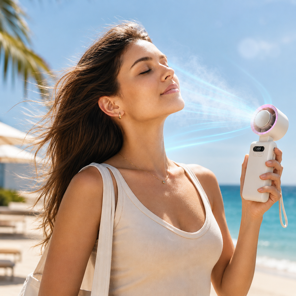 Rechargeable USB-C Handheld Fan For Travel Outdoor Office And Gym