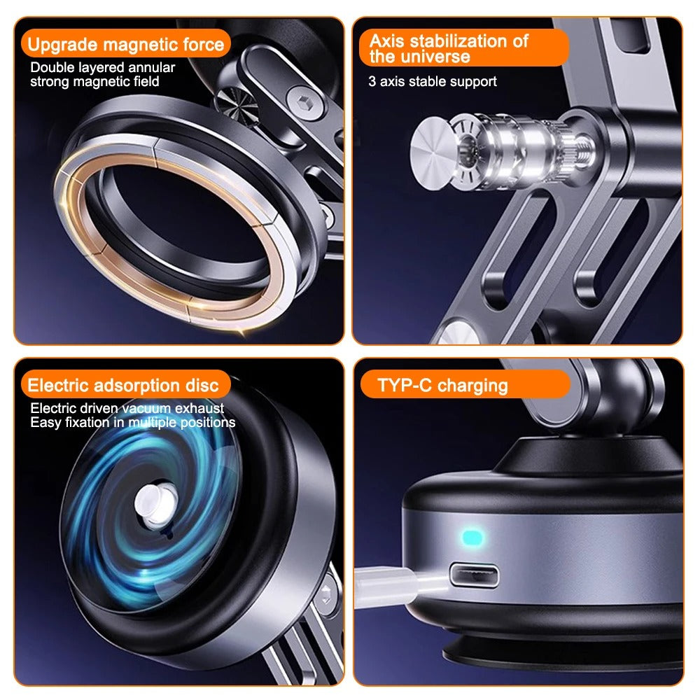 FluxGrip 360° magneettinen auton puhelinteline imukupilla