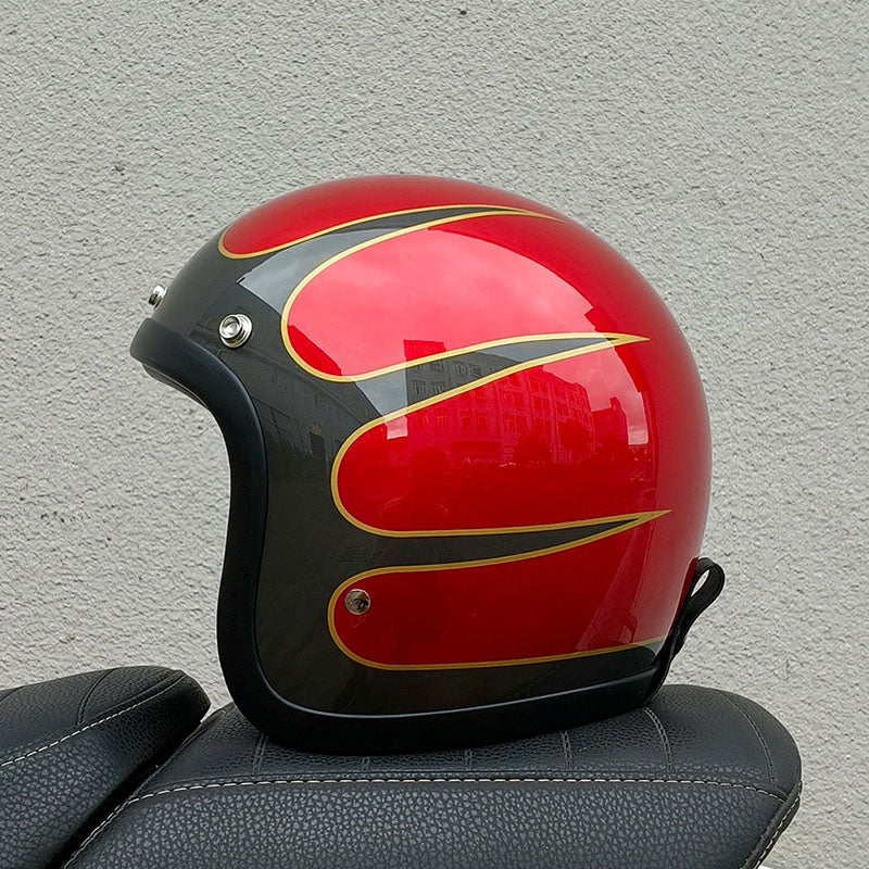 Casco de motocicleta retro AeroGuard certificado DOT y ECE