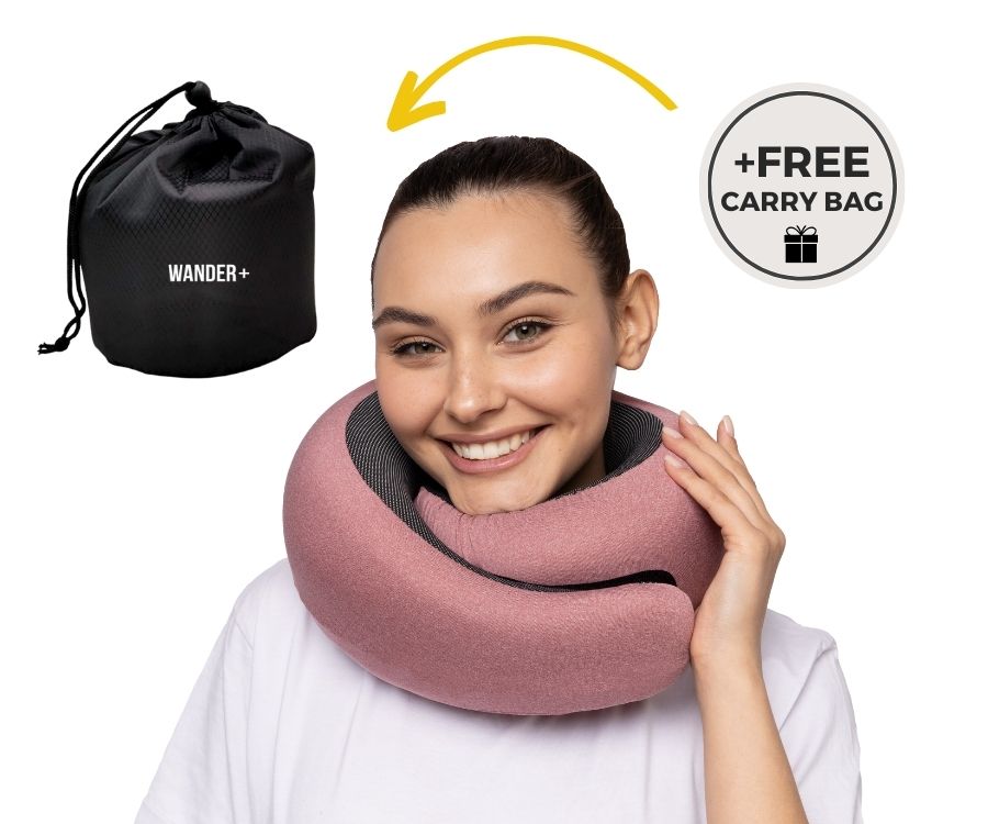 Memory Foam Travel Neck Pillow for Long Flights, Road Trips and Everyday Commutes