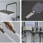 Navaro Ash-Plated サーモスタティックシャワーセット デジタルディスプレイ付きおよび加圧蛇口 | Petprovac