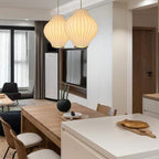 NovaCrest Zijde- en Stalen Hanglamp voor Moderne Interieurs