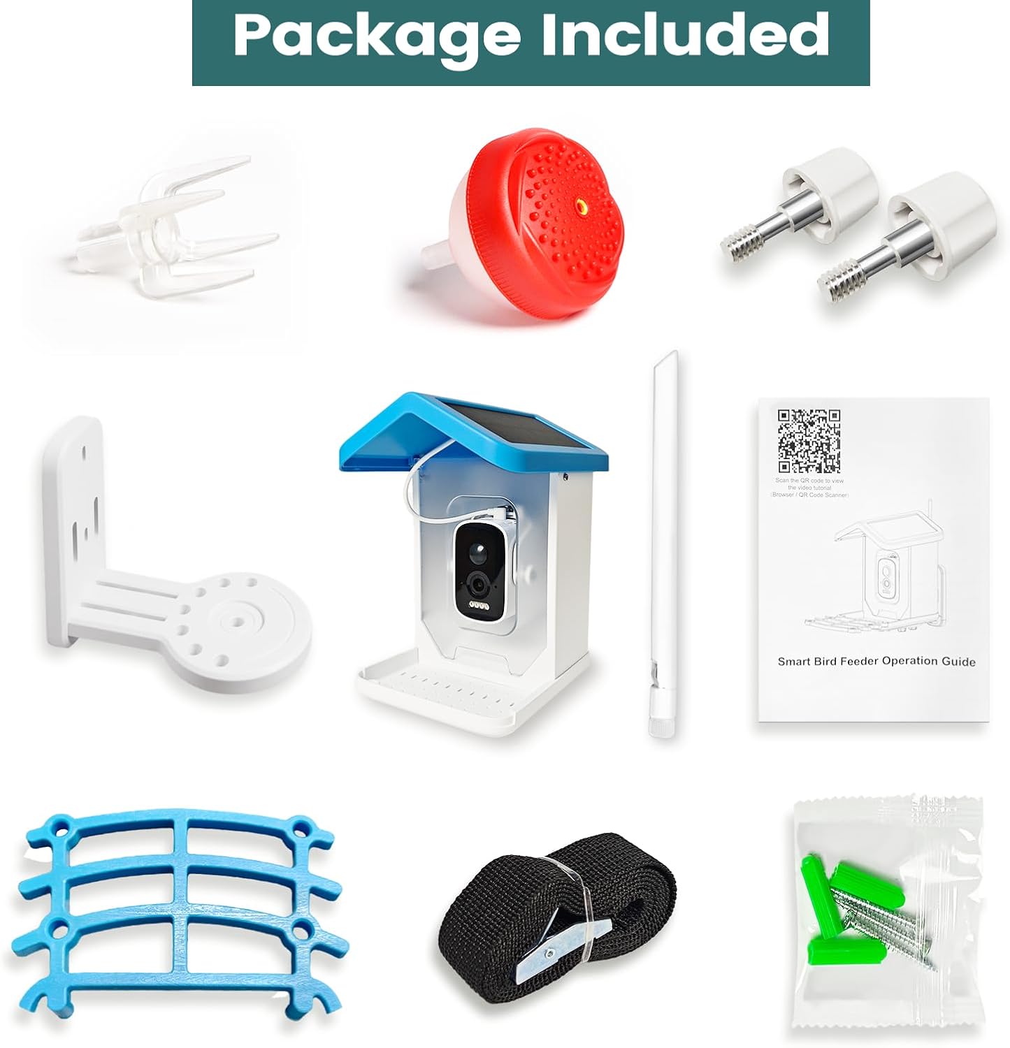 SolaraCam Kamera Suria Pengumpan Burung untuk Penggunaan Rumah Luar Rumah