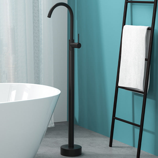 Modern Freestanding Bathtub Faucet Copper Floor Mounted Freestanding Bathtub Faucet