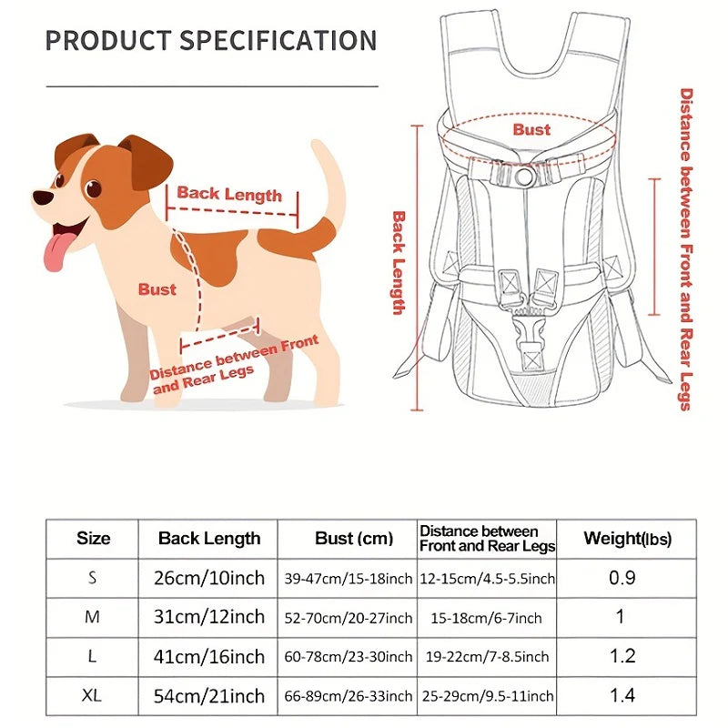 Rucsac transportor pentru câini LumaTrail cu vedere frontală pentru activități în aer liber