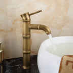 Farmhouse Brass Bathroom Faucet With Lever Handle Single Hole Sink Faucet
