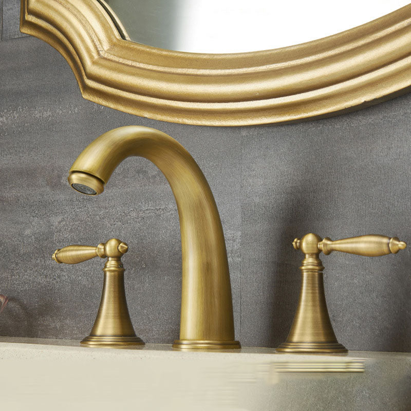 Modern widespread sink faucet Simple bathroom double handle faucet with lever handle