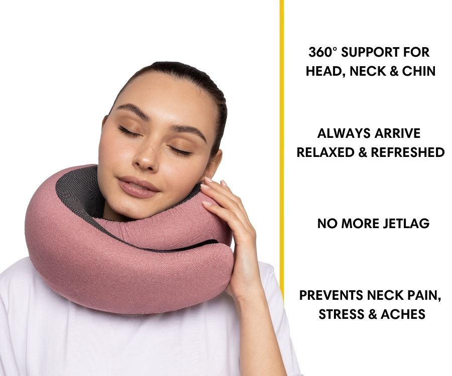Memory Foam Travel Neck Pillow for Long Flights, Road Trips and Everyday Commutes