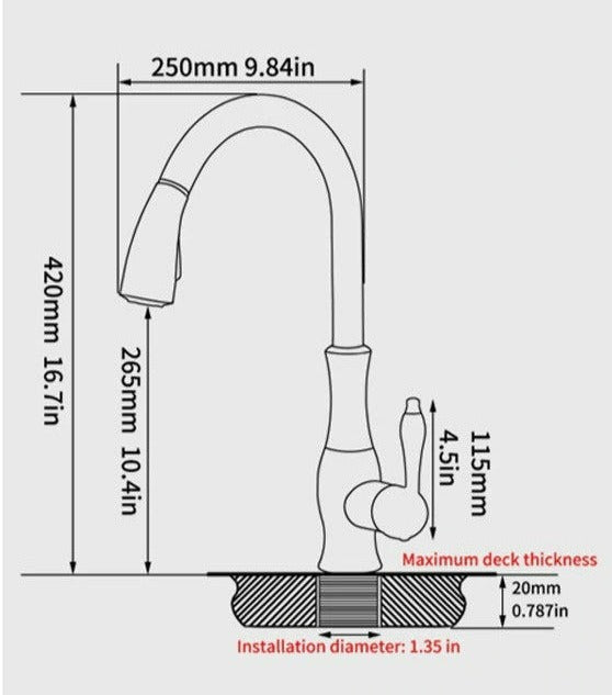 VelaFlow Pull Out Kitchen Faucet With Durable Construction