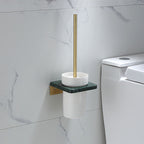 Polished Brass Bathroom Accessory Set Marble Bathroom Hardware