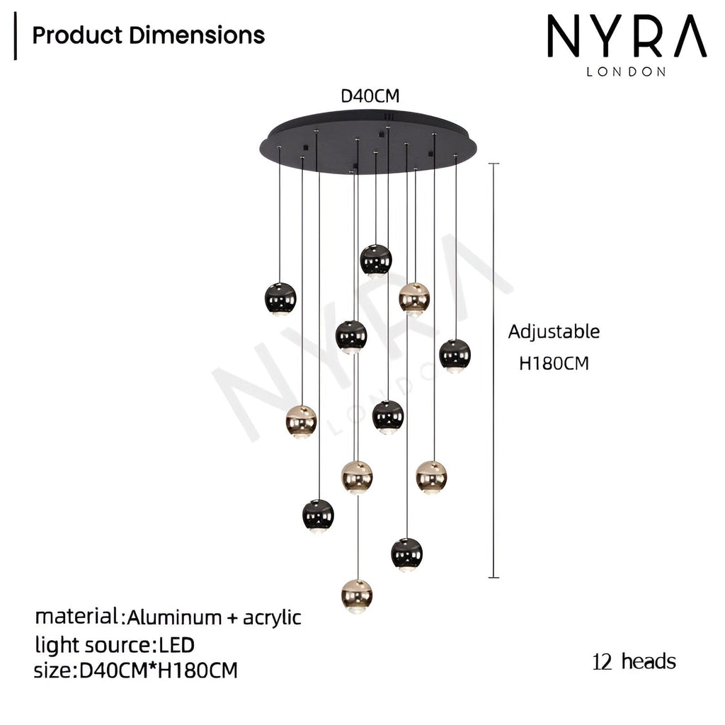 Avella Dråbeformet Glas Lysekrone