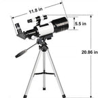 Professional Astronomical Telescope 70mm Aperture, 300mm Focal Length With Easy Setup For Stargazing And Nature