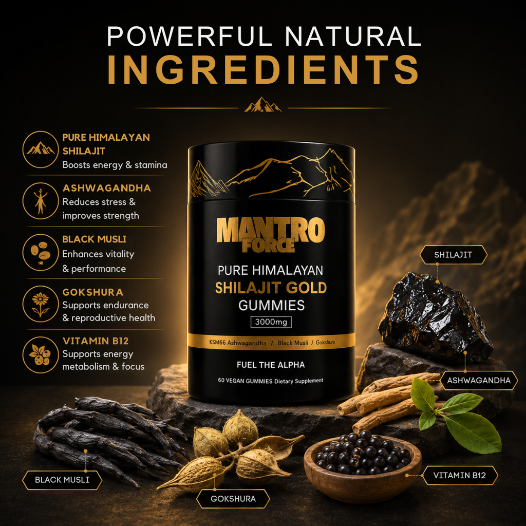 Premiumowe gumy Shilajit na energię i witalność