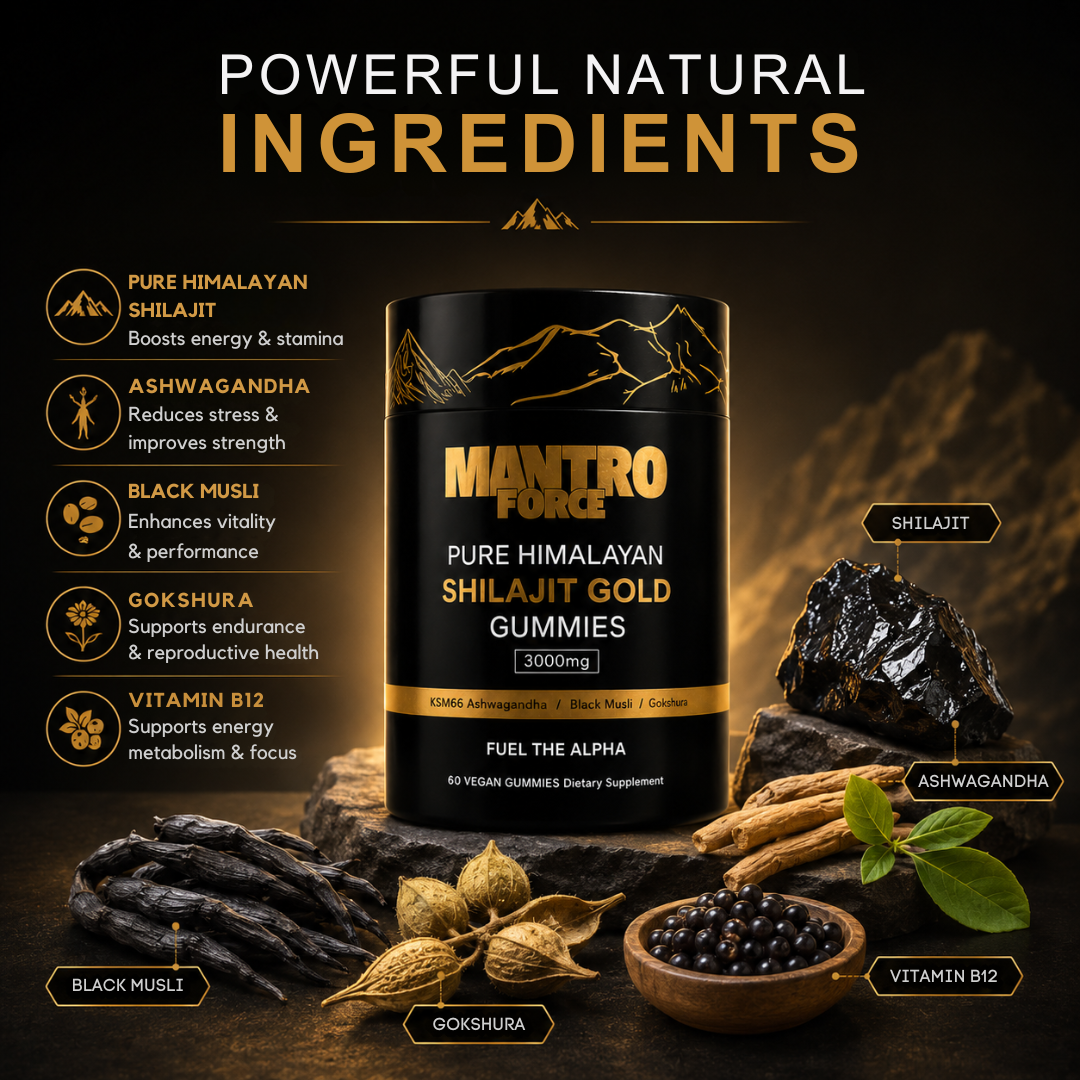 Premiumowe gumy Shilajit na energię i witalność