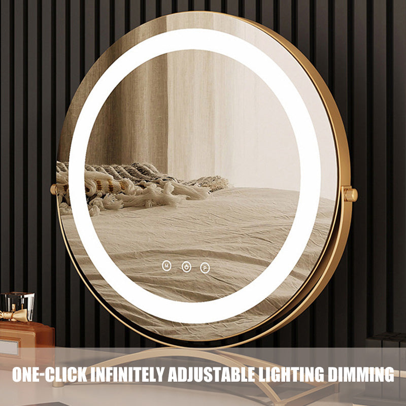 Vanity Mirror With Dimmable LED Light And 360 Degree Rotation, Touch Control