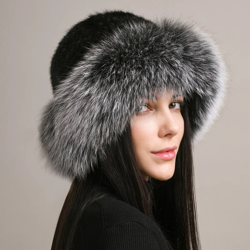 Novaine Mink Fur Hat for Winter Warmth and Timeless Style