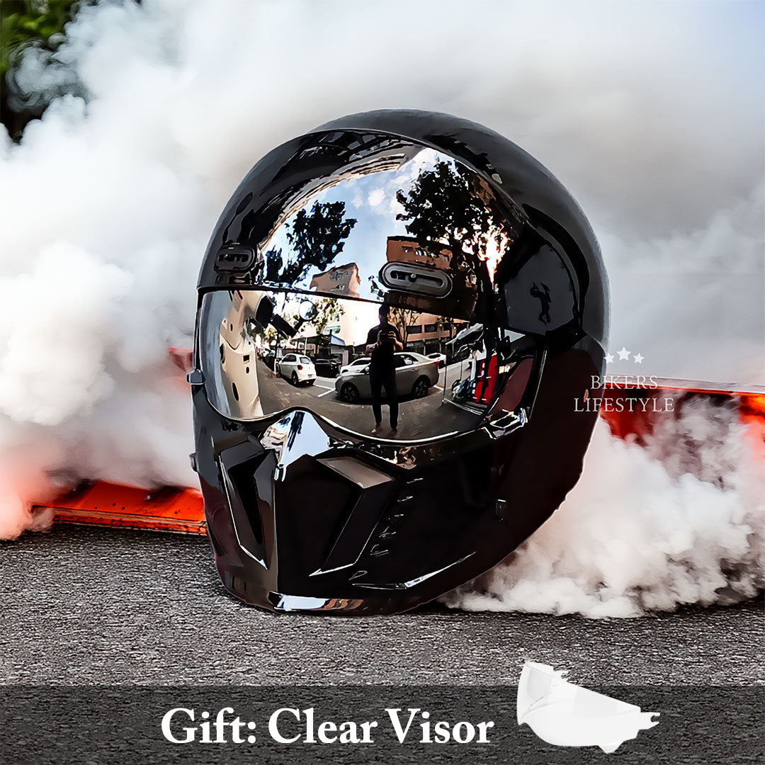 Kask Motocyklowy Retro z Przyciemnianą Przyłbicą Przeciwmgielną dla Kierowców Wszędzie