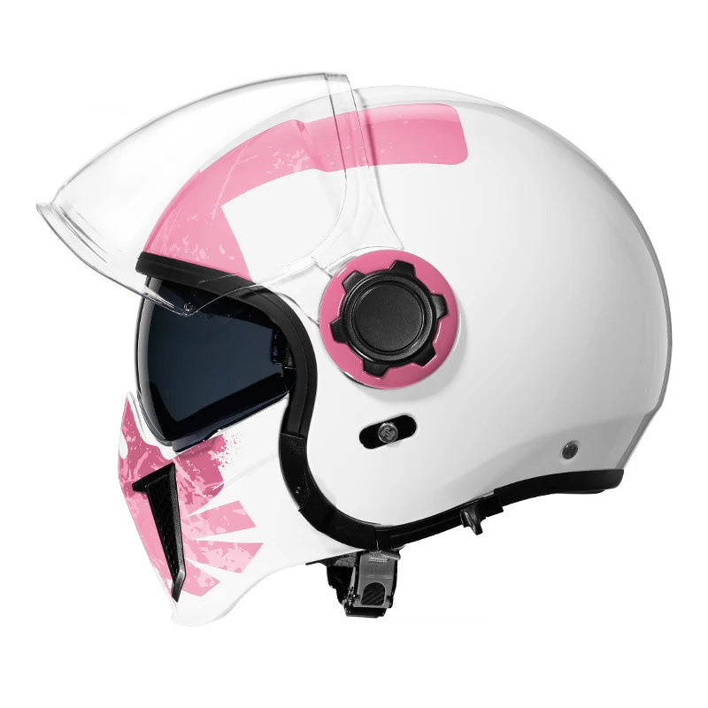 Vintage Twin Lens Modular Helmet DOT ECE Certified For Riders Breathable